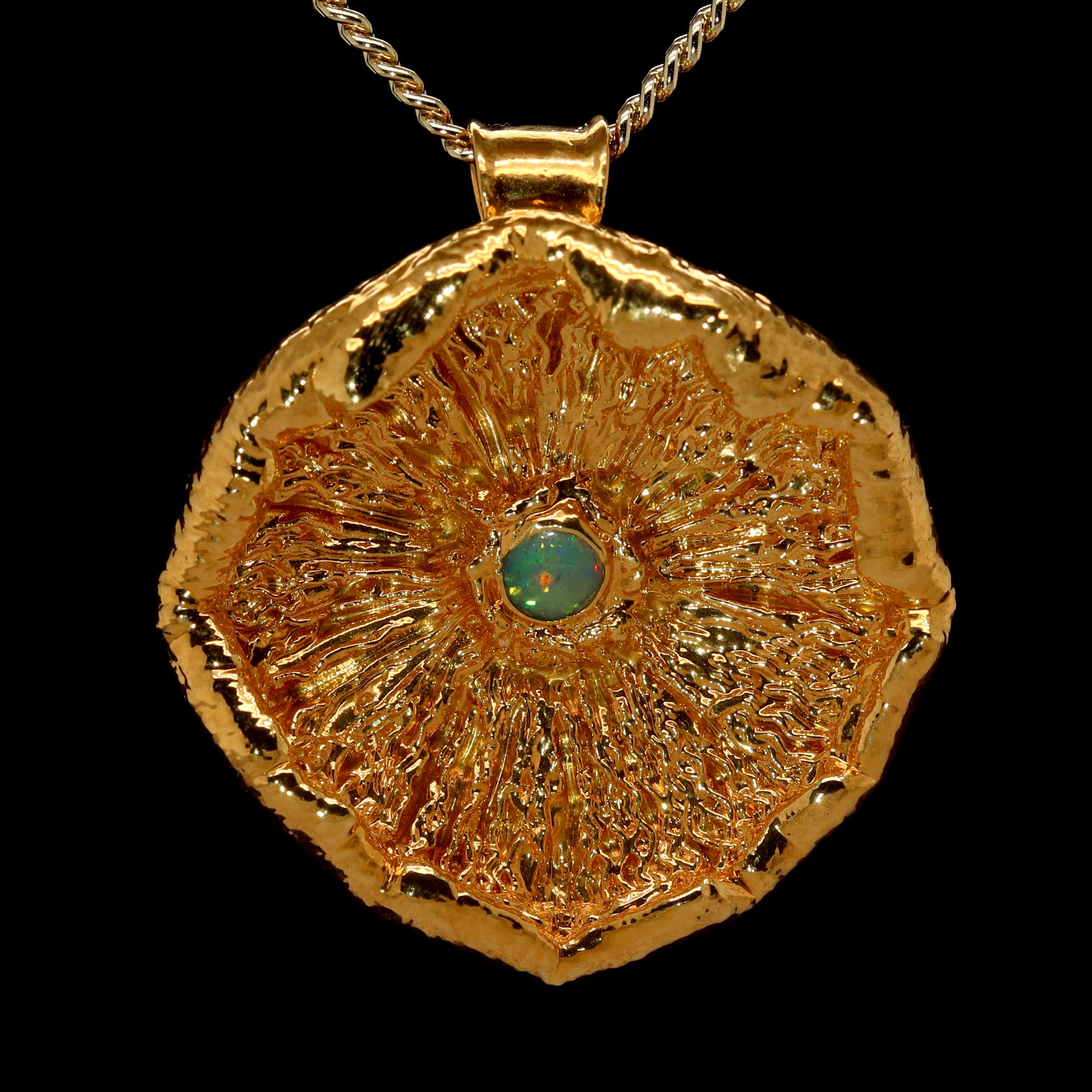 24k Special Collection Cap Pendant with Ethiopian Opal