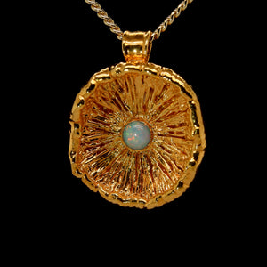 24k Special Collection Cap Pendant with Ethiopian Opal