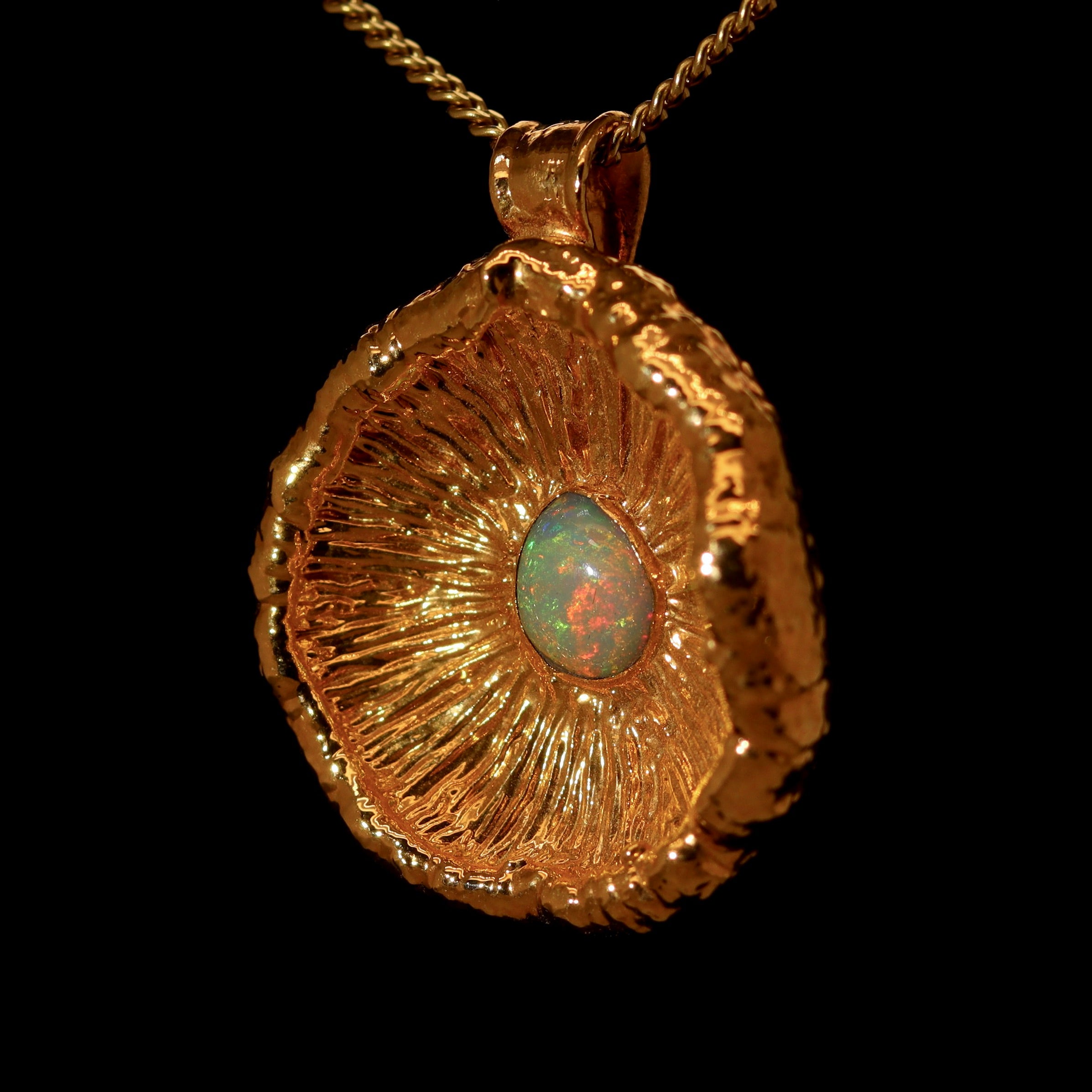 24k Special Collection Cap Pendant with Ethiopian Opal