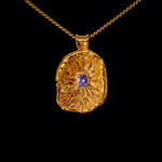 Load image into Gallery viewer, 24k Special Collection Cap Pendant with Tanzanite and White Sapphire
