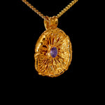 Load image into Gallery viewer, 24k Special Collection Cap Pendant with Tanzanite and White Sapphire
