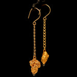 Load image into Gallery viewer, 24k Cannabis Bud Earrings with Quartz
