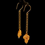 Load image into Gallery viewer, 24k Cannabis Bud Earrings with Quartz

