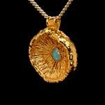 Load image into Gallery viewer, 24k Special Collection Cap Pendant with Ethiopian Opal and Emerald
