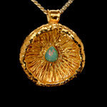 Load image into Gallery viewer, 24k Special Collection Cap Pendant with Ethiopian Opal and Emerald
