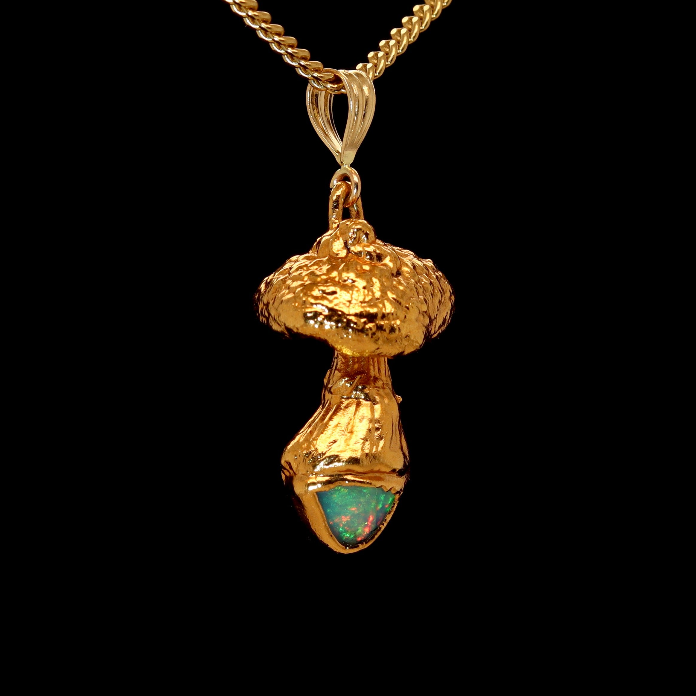 24k Special Collection Pendant with Ethiopian Opal