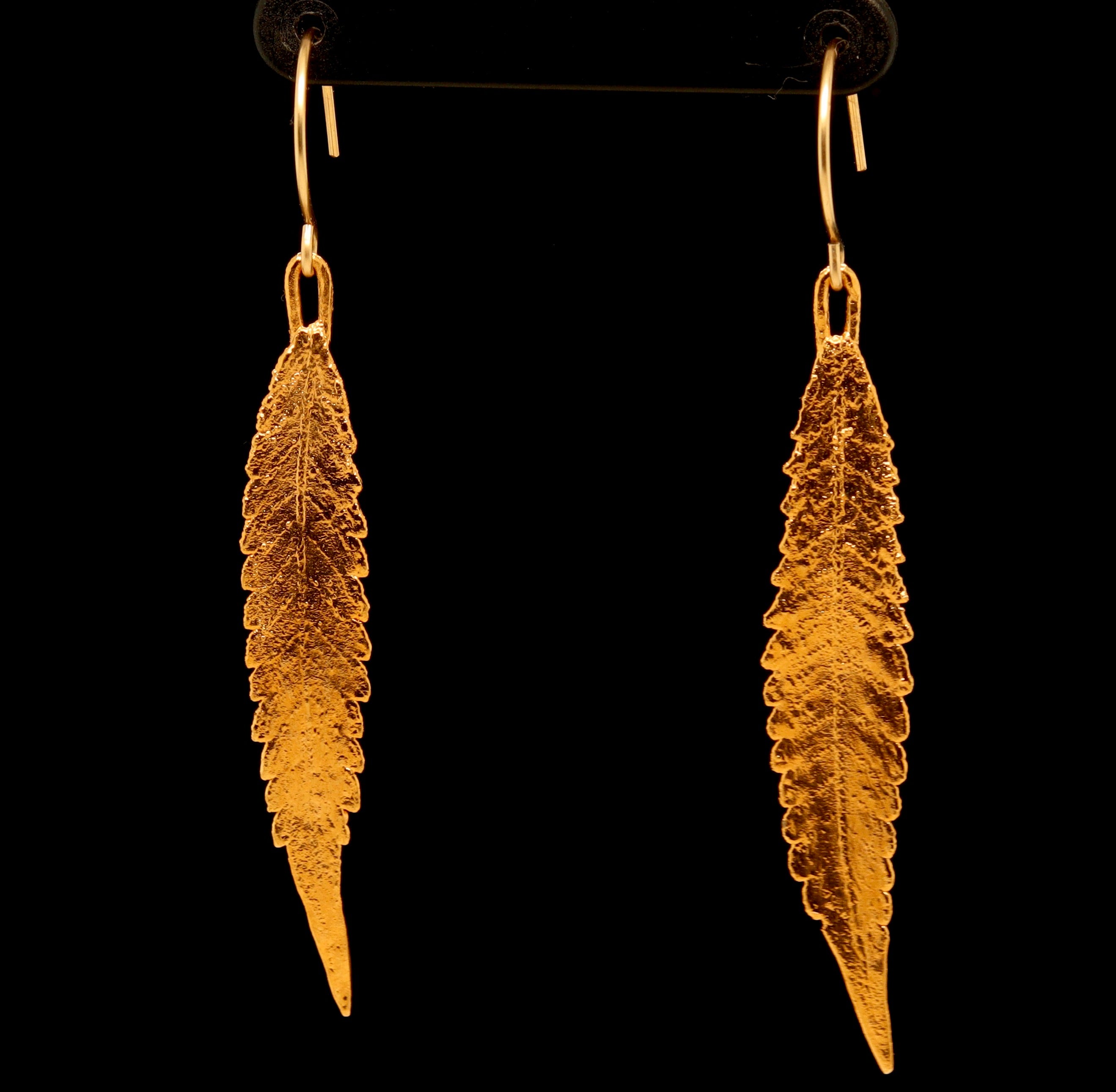 24k Cannabis Leaf Earrings