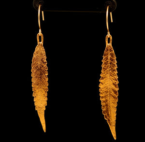 24k Cannabis Leaf Earrings