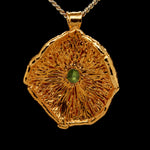 Load image into Gallery viewer, 24k Special Collection Cap Pendant with Peridot &amp; White Sapphire
