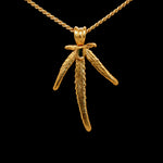 Load image into Gallery viewer, 24k Axum leaf with Tourmaline
