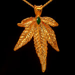 Load image into Gallery viewer, 24k Plum OG Sugar Leaf with Emerald
