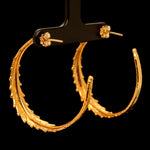 Load image into Gallery viewer, 24k Cannabis Leaf Hoop Earrings

