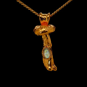 24k Special Collection Pendant with Moonstone