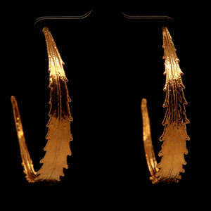 24k Cannabis Leaf Hoop Earrings