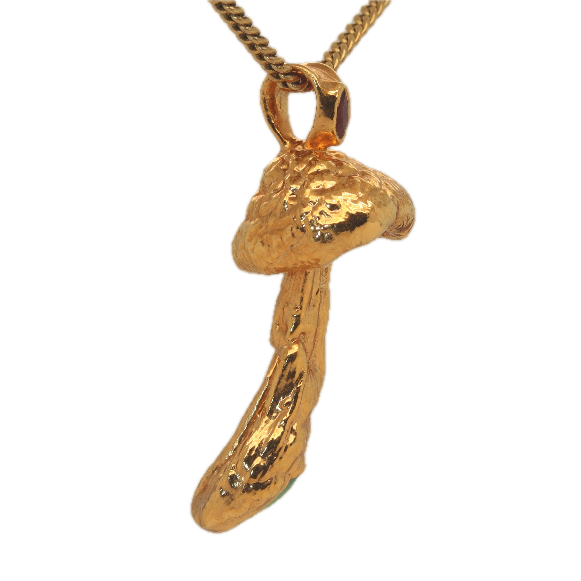 18k Special Collection Pendant with Ethiopian Opal and Ruby - Ras Boss