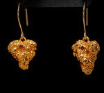 Load image into Gallery viewer, 24k OG Kush Bud Earrings with Rhodolite
