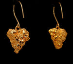 Load image into Gallery viewer, 24k OG Kush Bud Earrings with Rhodolite
