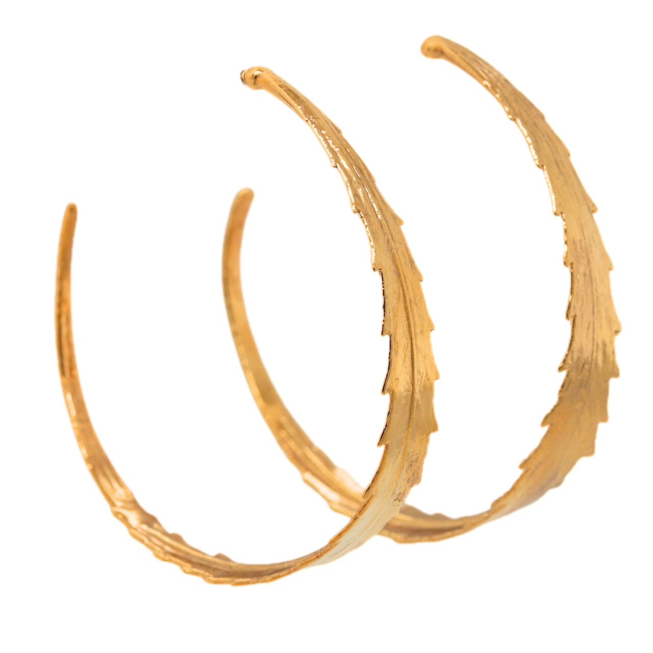 24k Cannabis Leaf Hoop Earrings