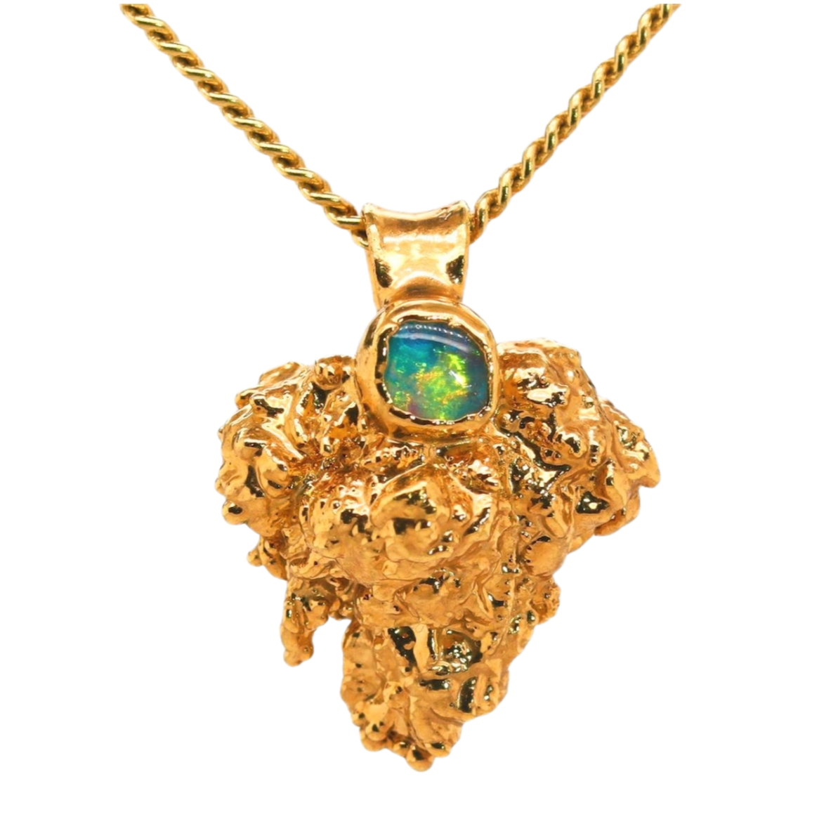 24k Gold Dipped Runtz Bud Pendant, Cannabis Art Jewelry by Ras Boss