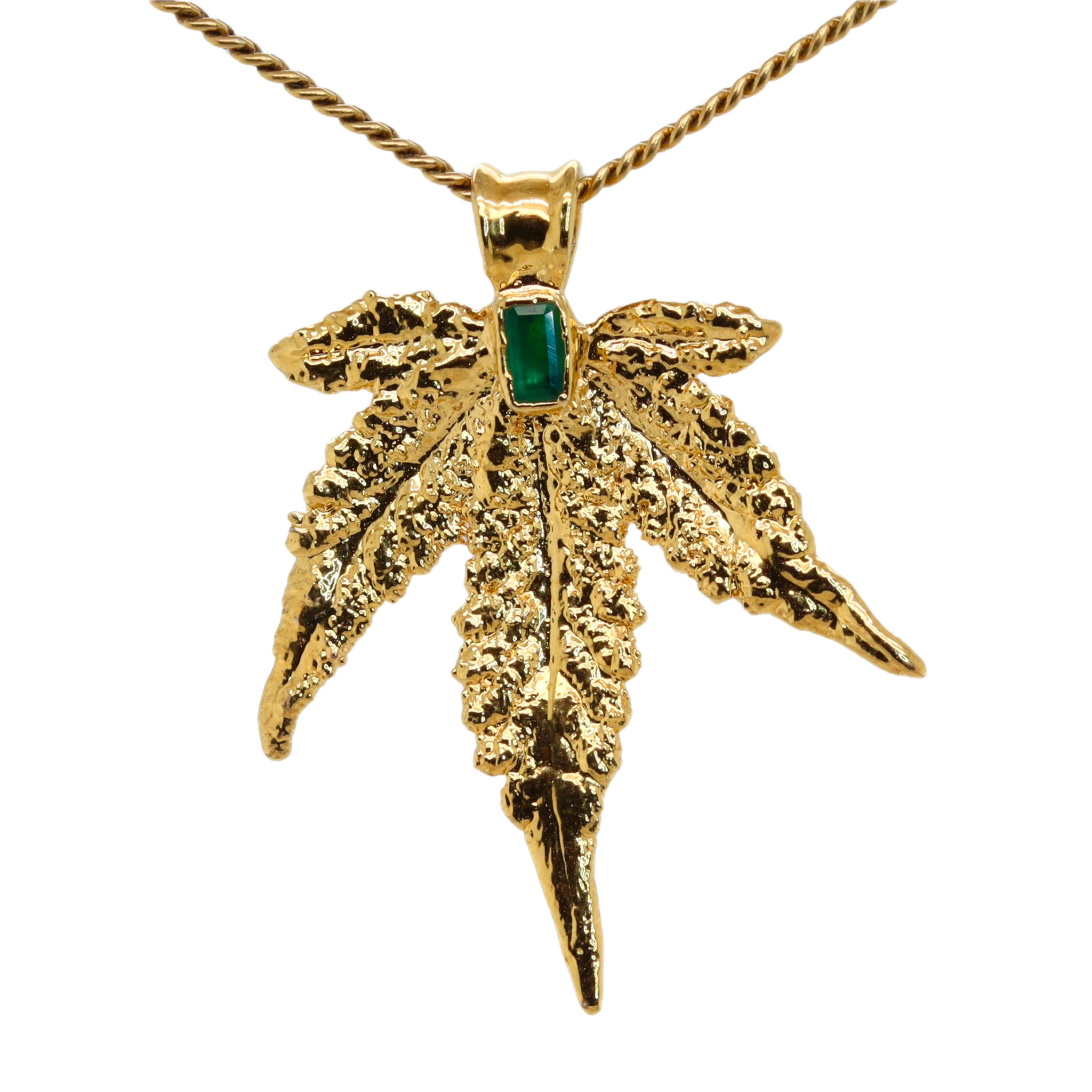 18k Plum OG Sugar Leaf with Emerald