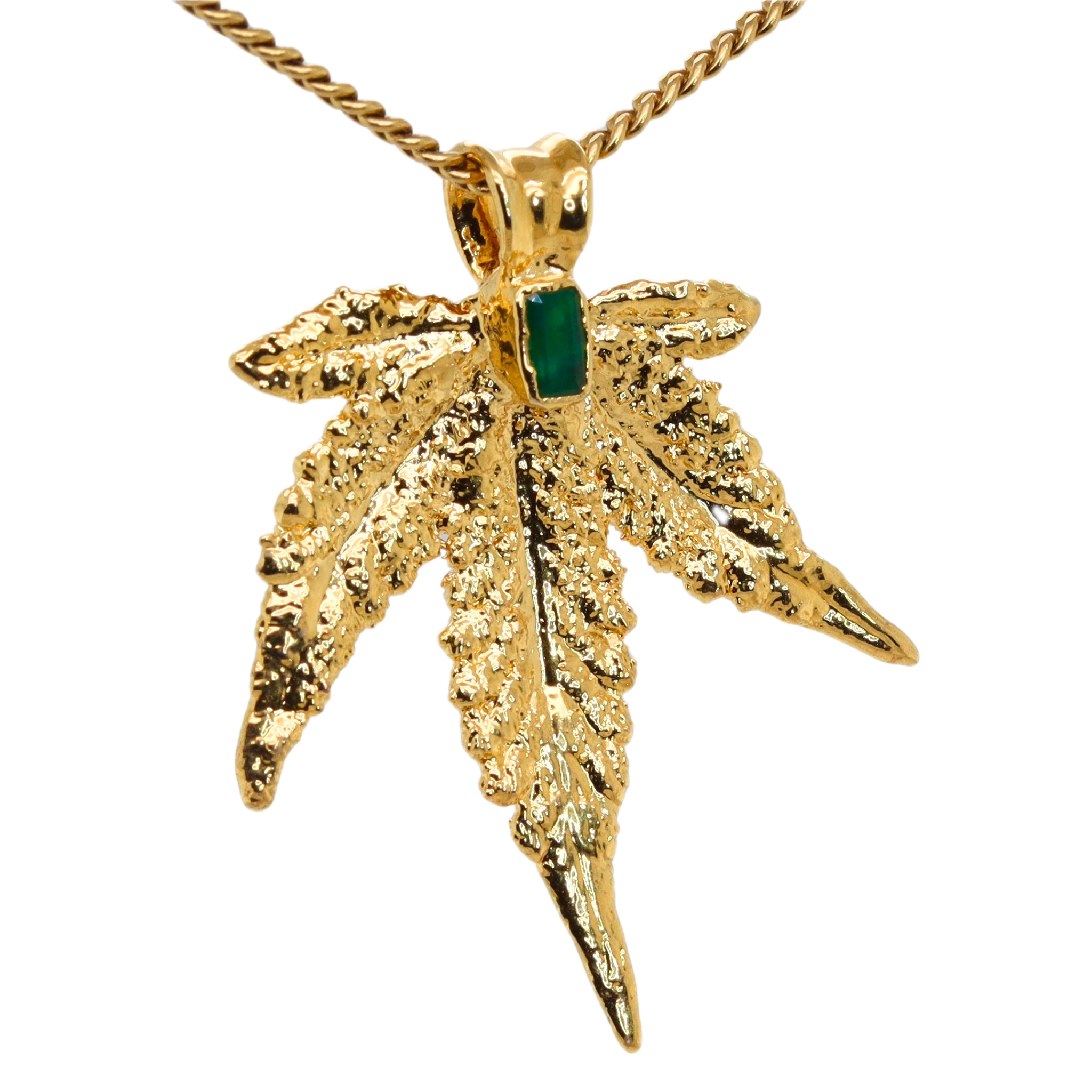 18k Plum OG Sugar Leaf with Emerald