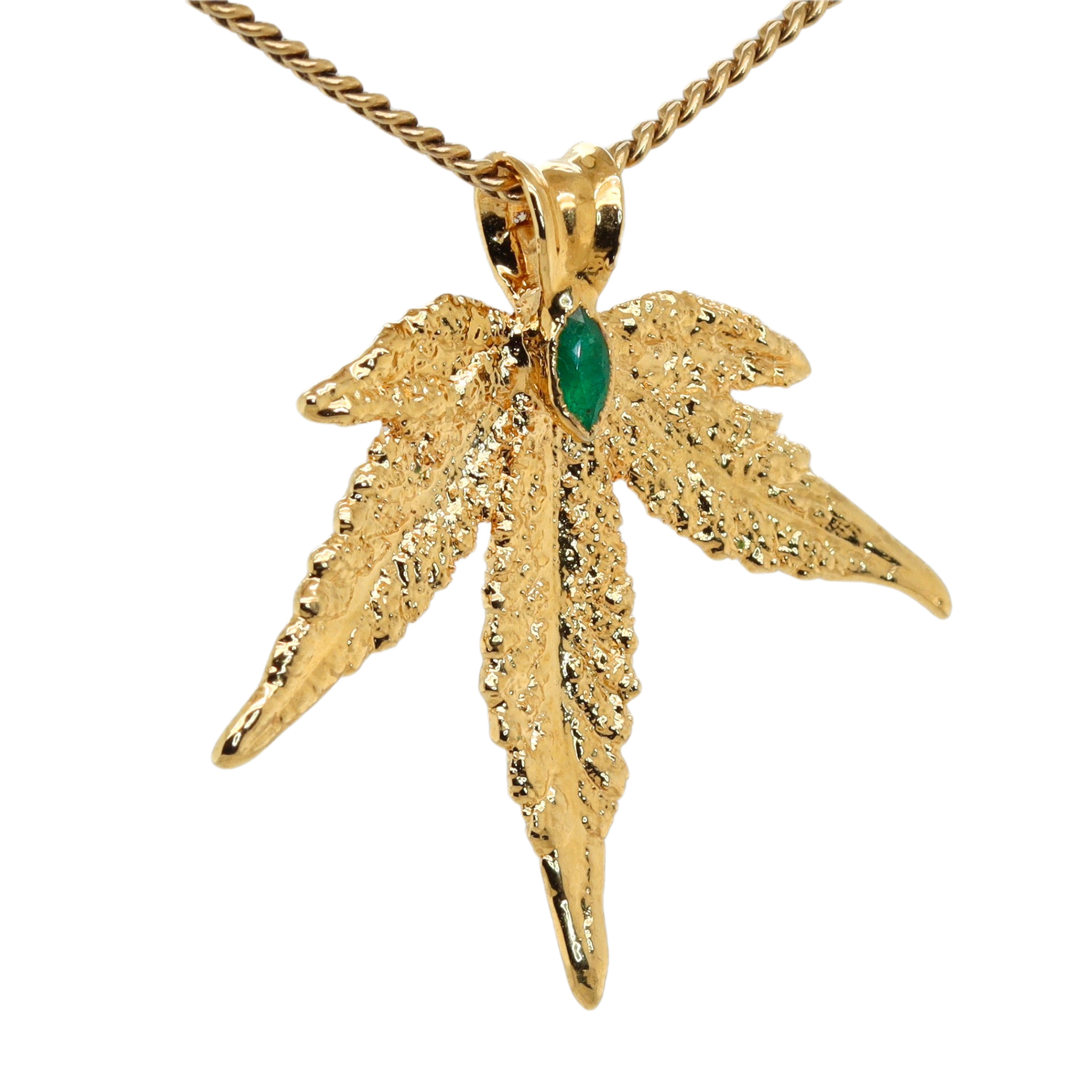 18k Plum OG Sugar Leaf with Emerald
