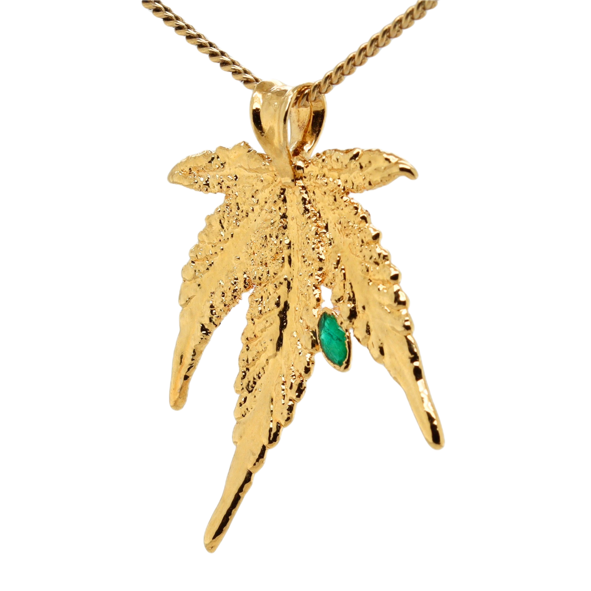 18k Plum OG Sugar Leaf with Emerald