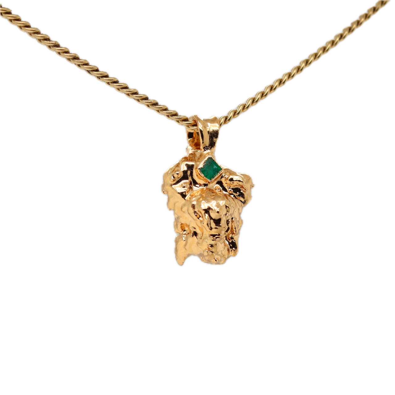 Real Gold Bud Pendant | Cookies Strain Cannabis Jewelry with Emerald