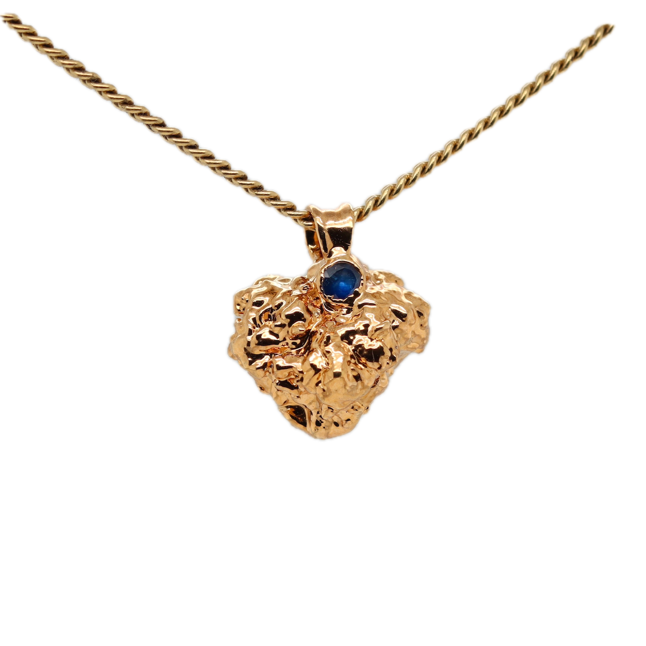 Real Gold Bud Pendant | Runtz Strain Cannabis Jewelry with Sapphire