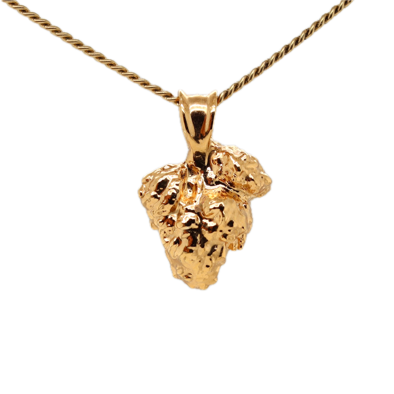 Real Gold Bud Pendant | Afe Negus Strain Cannabis Jewelry with Ruby