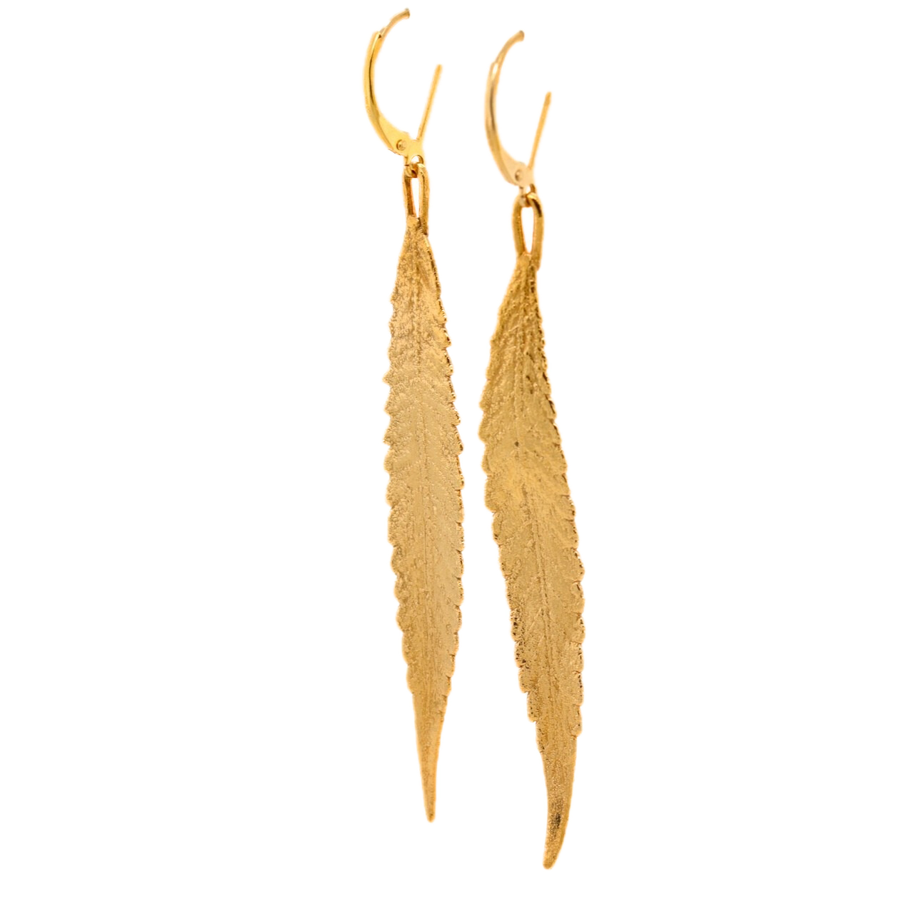 24k Cannabis Leaf Earrings